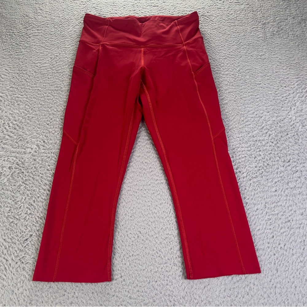 Lululemon Fast Free Tight Leggings Womens 6 Red 19'' Athletic Yoga Gym Running